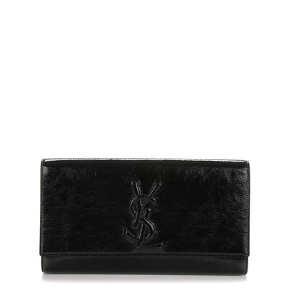 Saint Laurent Textured Patent Monogram Large Belle De Jour Clutch Black 1 of 7