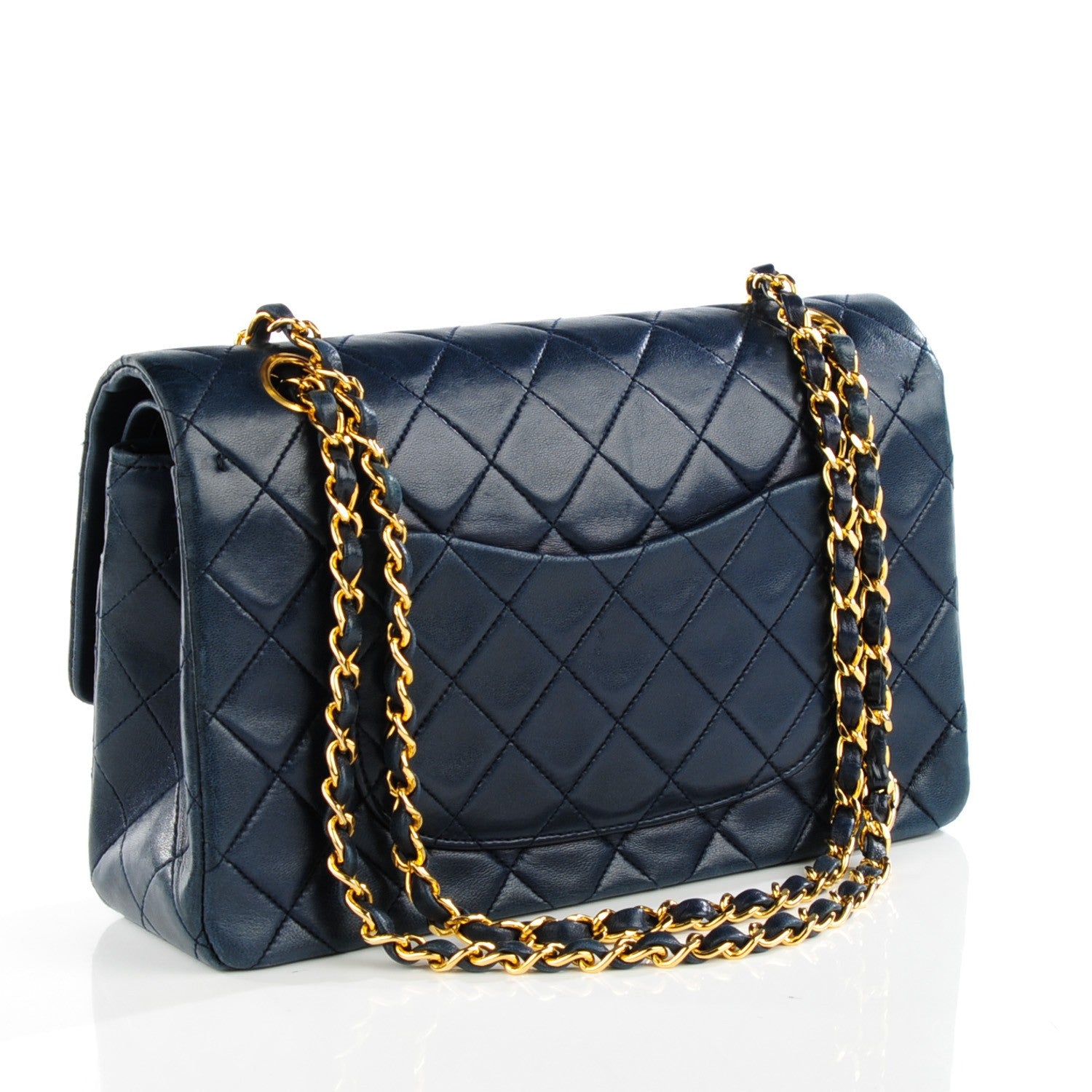 Chanel Lambskin Quilted Medium Double Flap Navy 3 of 8