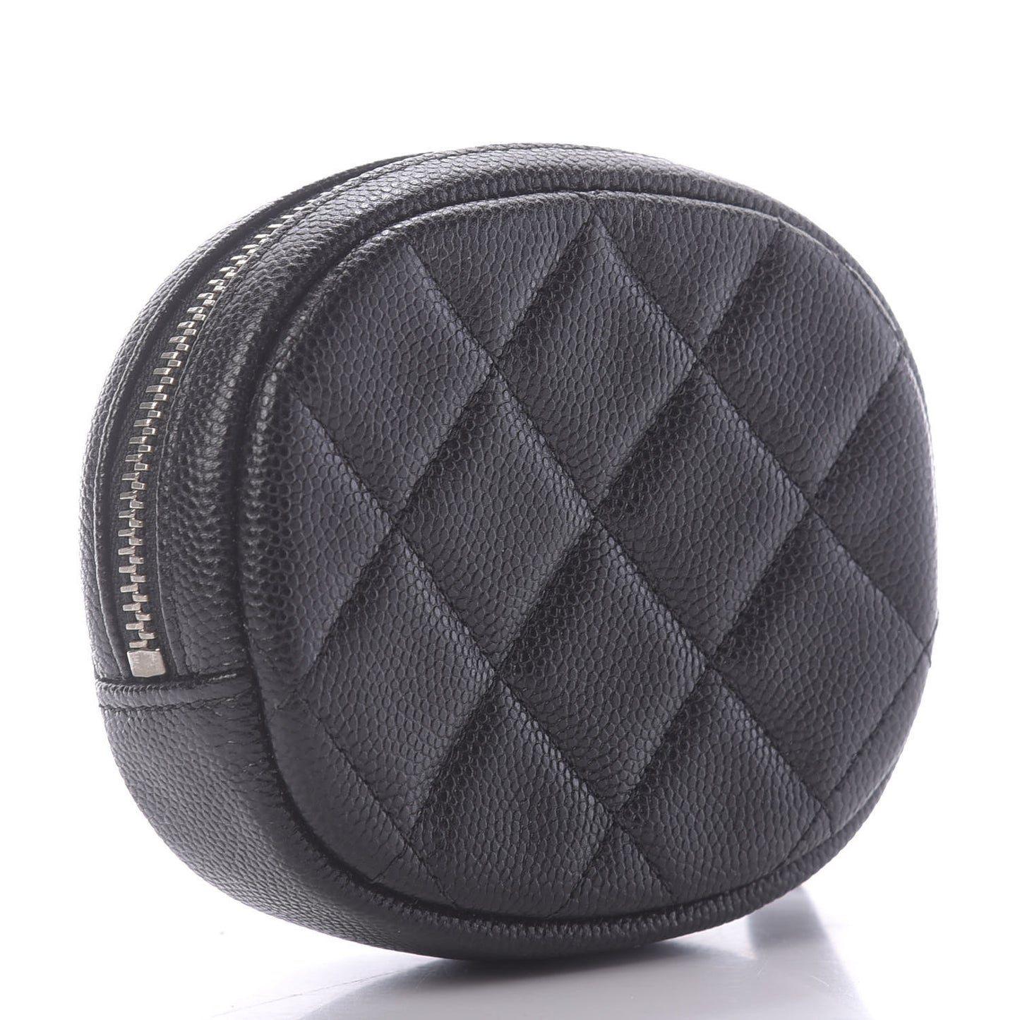 Caviar Quilted Zip Around Classic Coin Purse Black