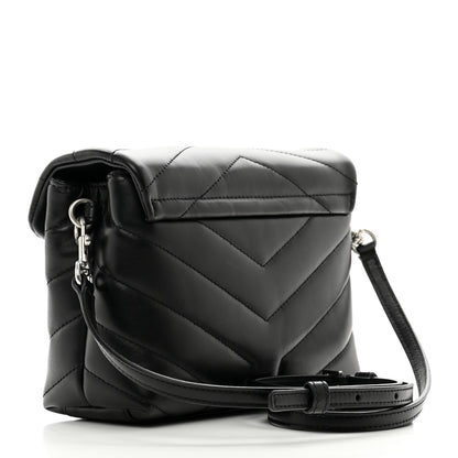 Saint Laurent Calfskin Y Quilted Monogram Toy Loulou Crossbody Bag Black 3 of 12