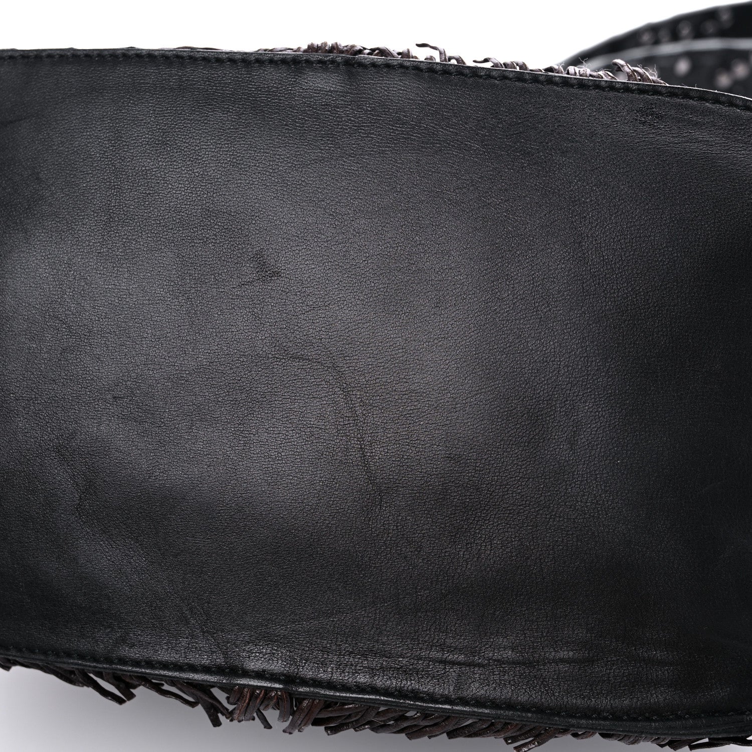 Bottega Veneta Nappa Intrecciato Alligator Fringe Shoulder Bag Black 9 of 12