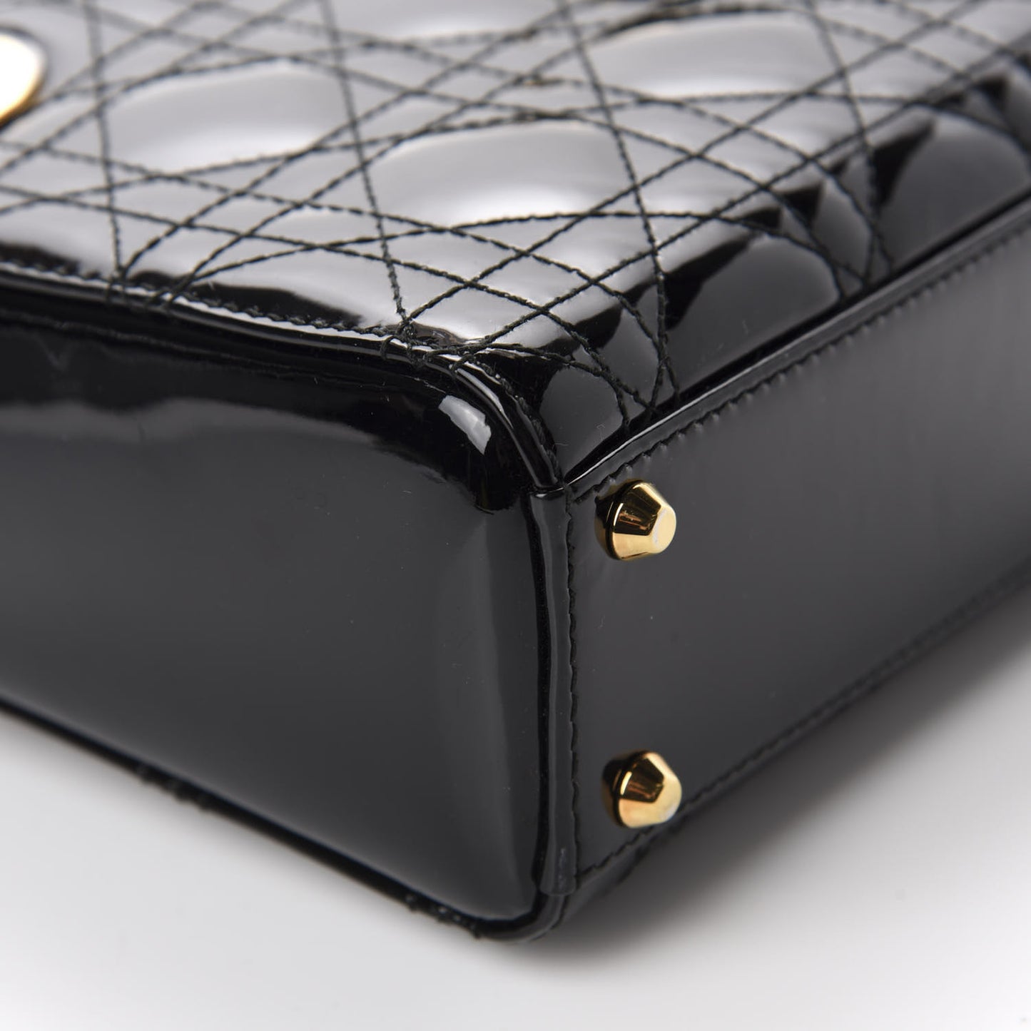 Patent Cannage Mini Lady Dior Black