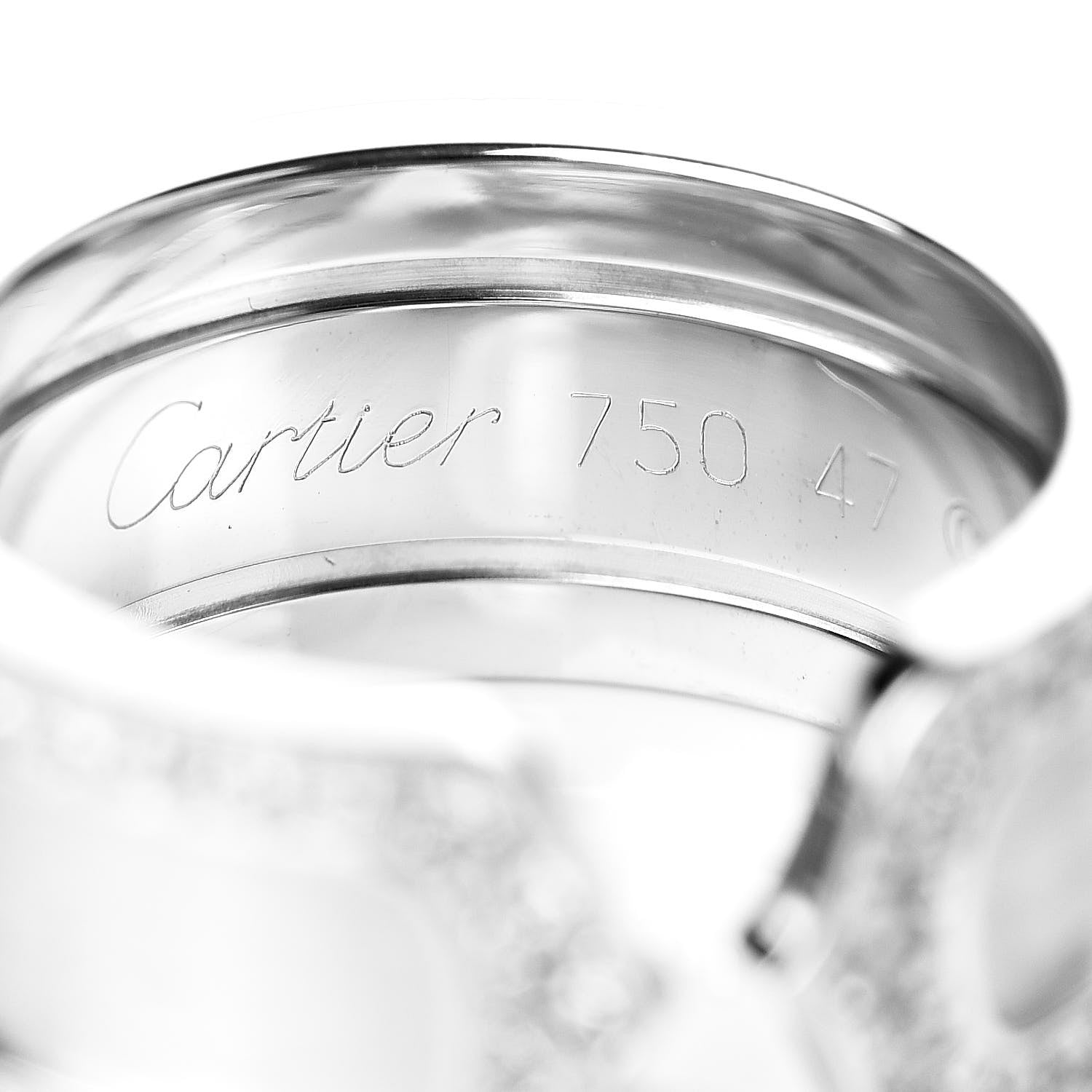 Cartier 18K White Gold Diamond Logo De Ring 47 4 4 of 4