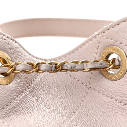 Chanel Shiny Lambskin Quilted Fashion Therapy Bucket Drawstring Bag Light Pink 12 of 12