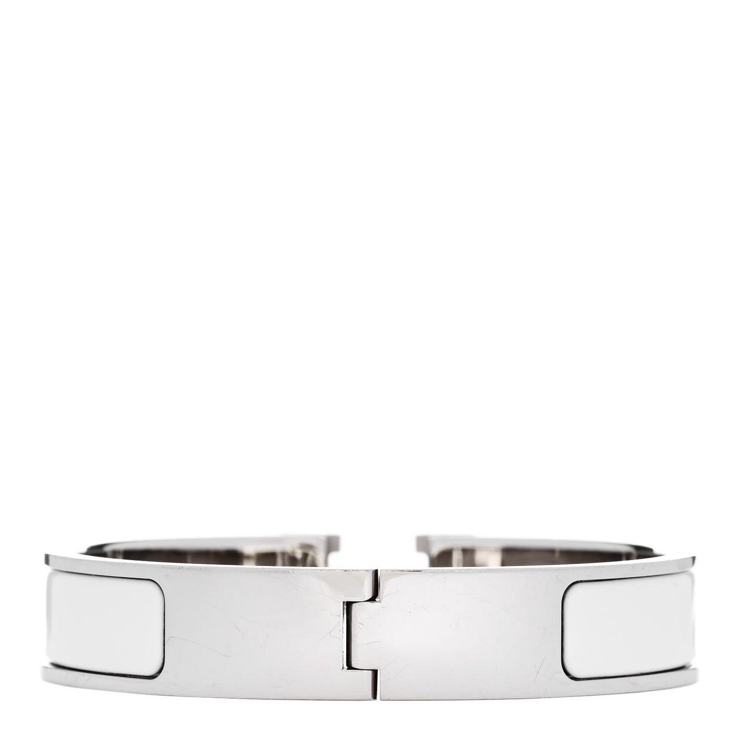 Enamel Narrow Clic Clac H Bracelet PM White