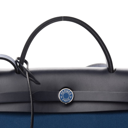 Hermes Military Toile Vache Hunter Herbag Zip PM 31 Deep Blue Indigo 9 of 10