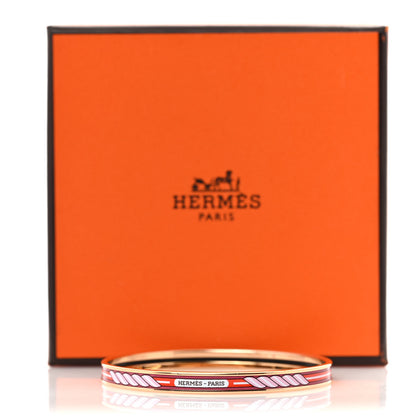 Hermes Enamel Quadrige Printed Extra Narrow Bracelet 65 5 of 5