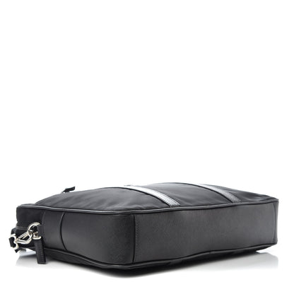 Prada Tessuto Nylon Saffiano Metal Triangle Logo Work Bag Black 4 of 12
