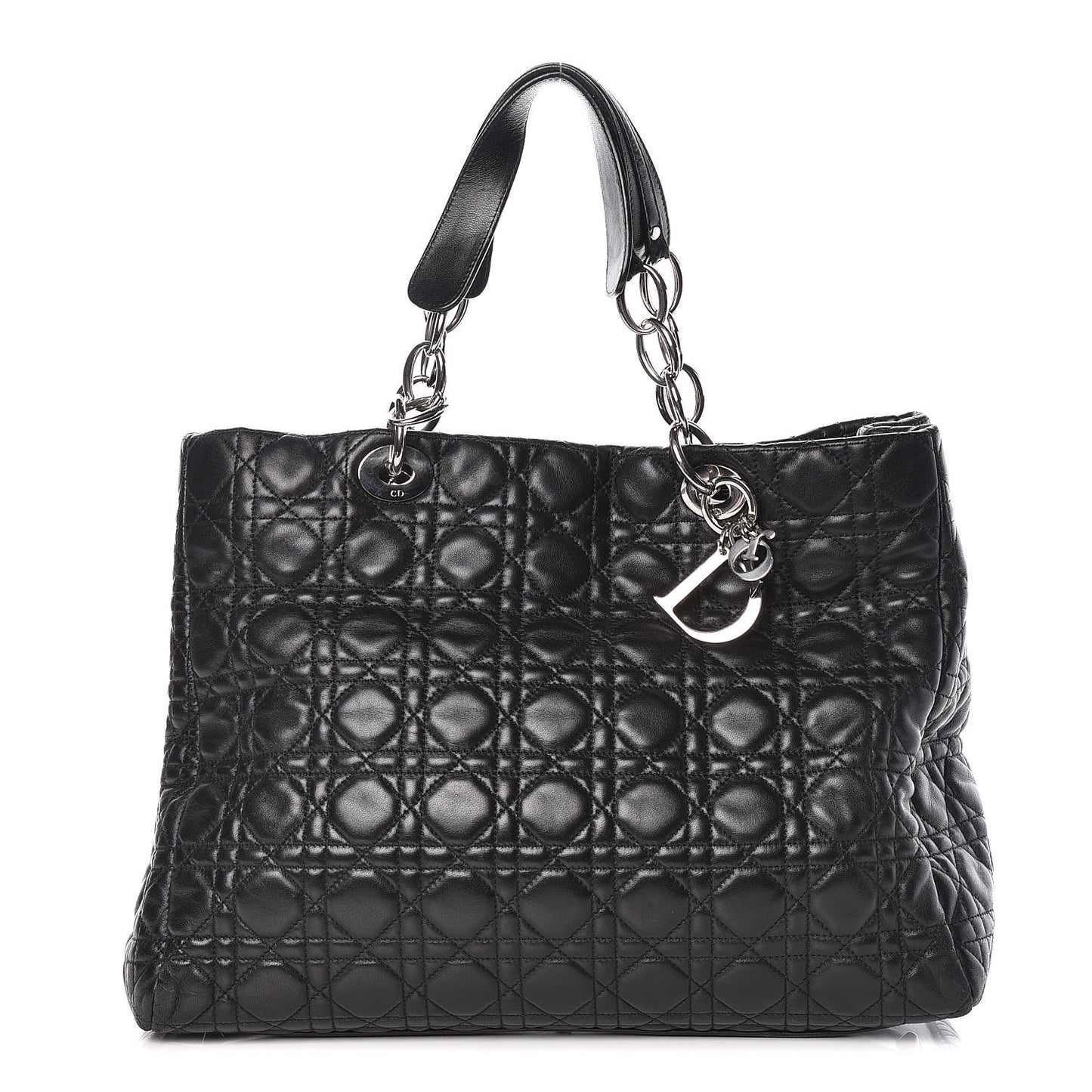 Lambskin Cannage Large Dior Soft Shopping Tote Black