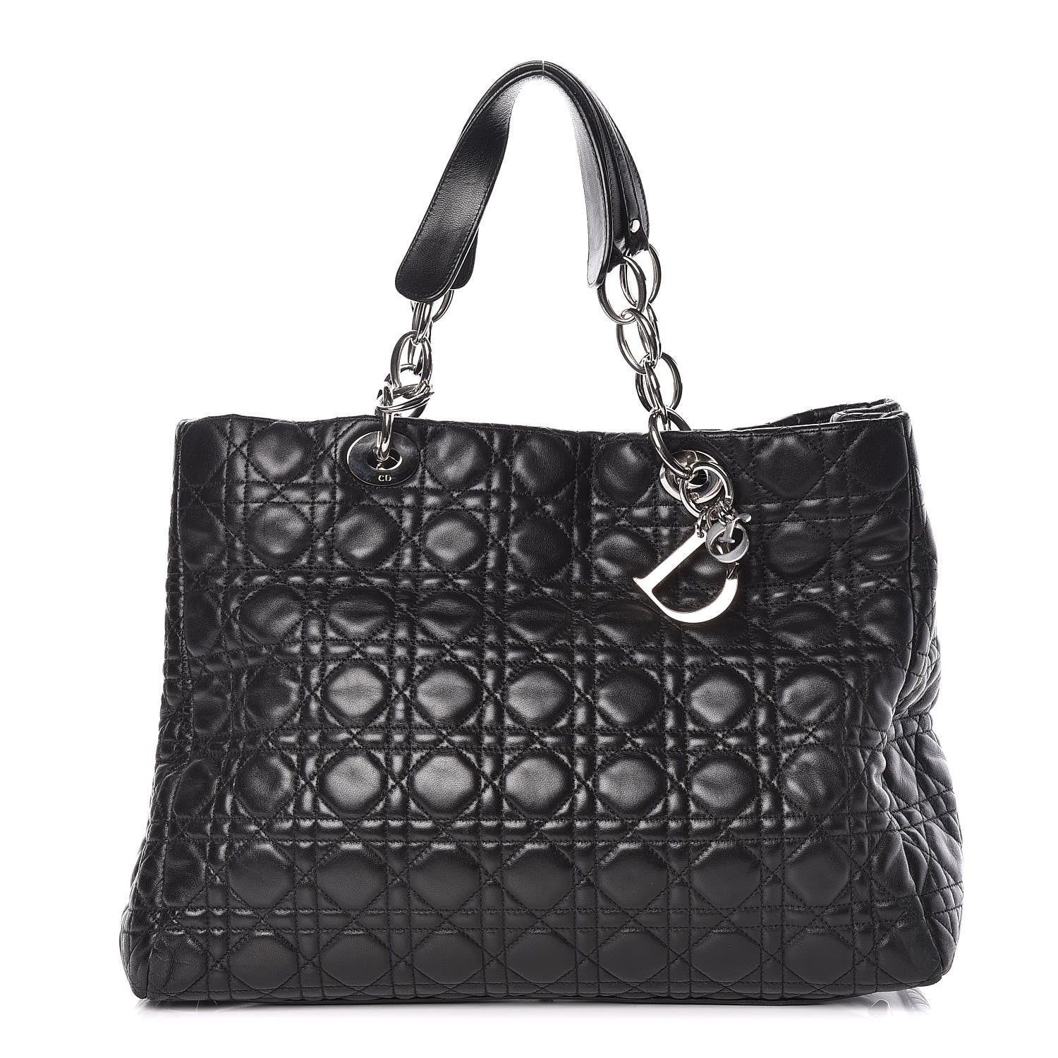 Christian Dior Lambskin Cannage Large Dior Soft Shopping Tote Black 1 of 15