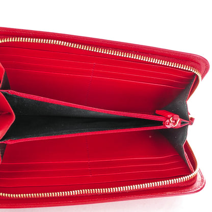 Saint Laurent Calfskin Classic Zip Around Continental Wallet Rouge Orient 6 of 8