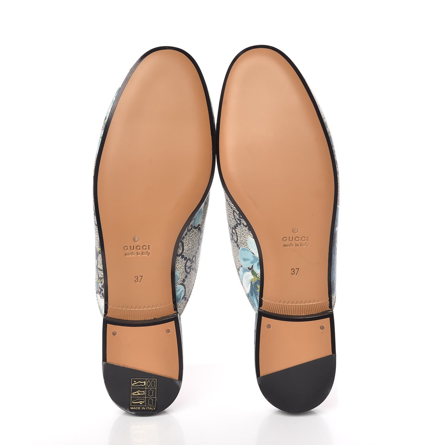 Gucci GG Supreme Monogram Blooms Womens Princetown Slippers 37 Beige Blue Navy Hibiscus Red 5 of 11