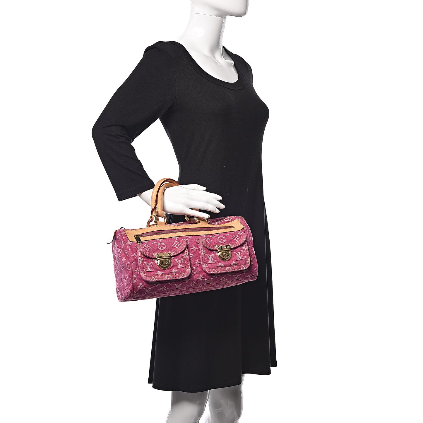 Monogram Denim Neo Speedy Fuchsia