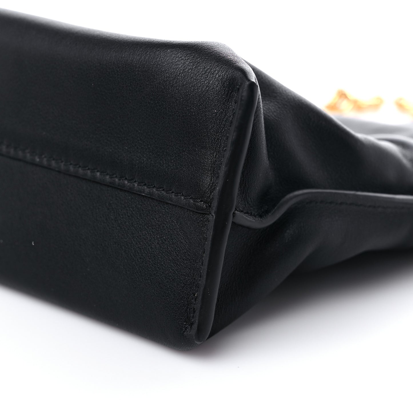 Nappa Calfskin Mini Flamenco Knot Clutch With Chain Black
