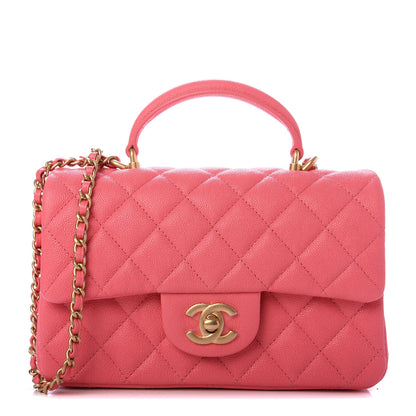 Chanel Caviar Quilted Mini Top Handle Rectangular Flap Pink 1 of 10