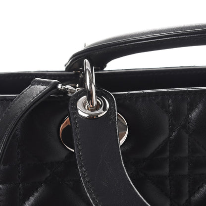Christian Dior Lambskin Cannage Medium Lady Dior Black 9 of 12