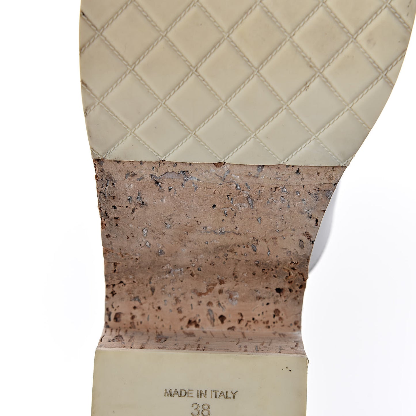 Calfskin Cork Cap Toe CC Clogs 38 White Black