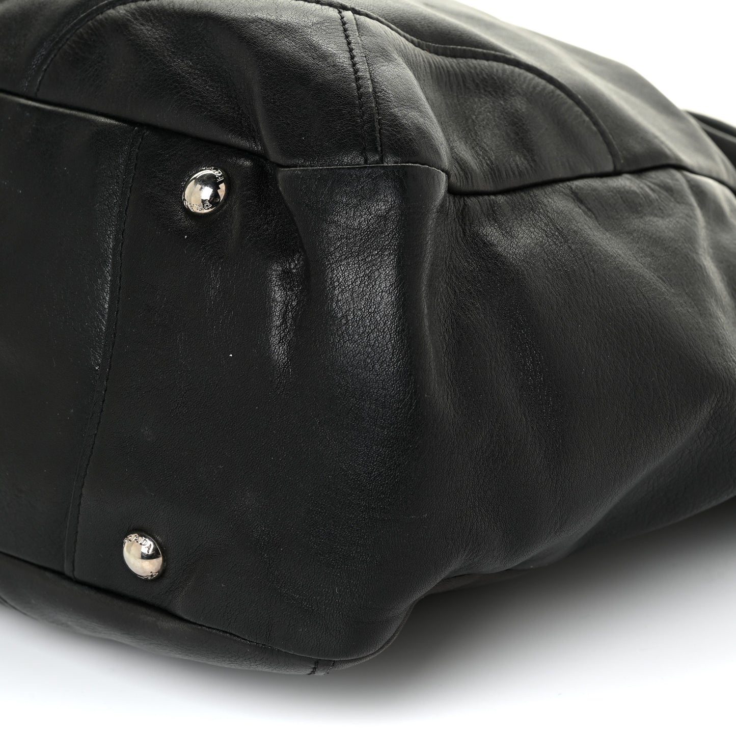 Soft Calf Pleated Two Pocket Hobo Black