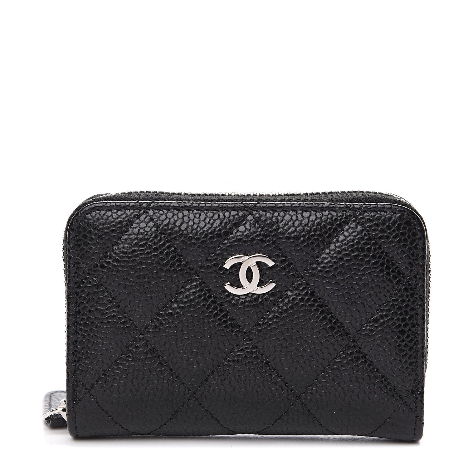 Chanel Caviar Quilted Zip Coin Purse Black 1 of 8