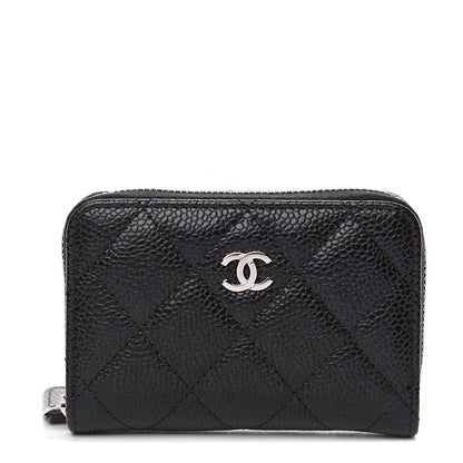 Chanel Caviar Quilted Zip Coin Purse Black 1 of 8