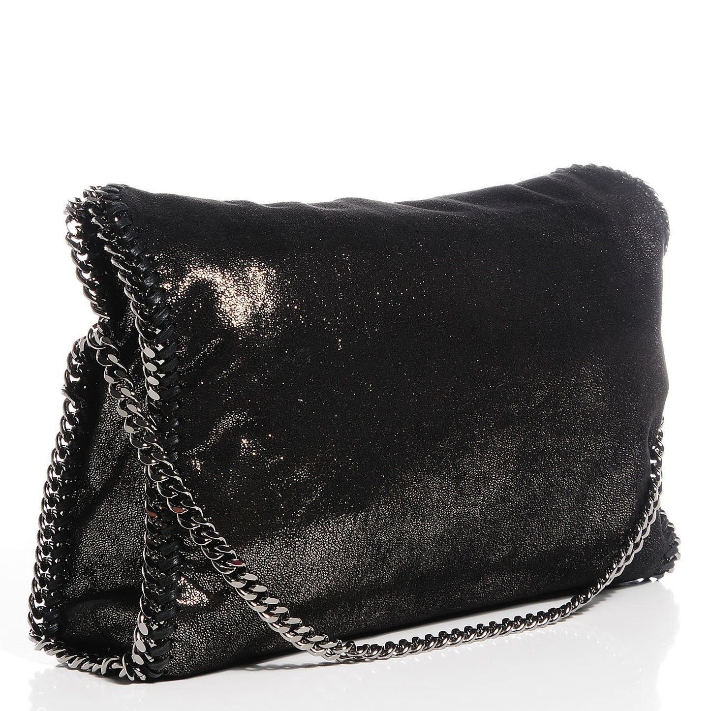 Faux Leather Falabella Chamois Foldover Big Tote Ruthenium