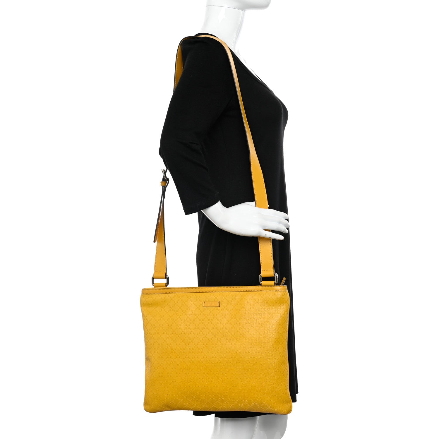 Gucci Hilary Lux Bright Diamante Medium Flat Messenger Bag Bumblebee 2 of 13