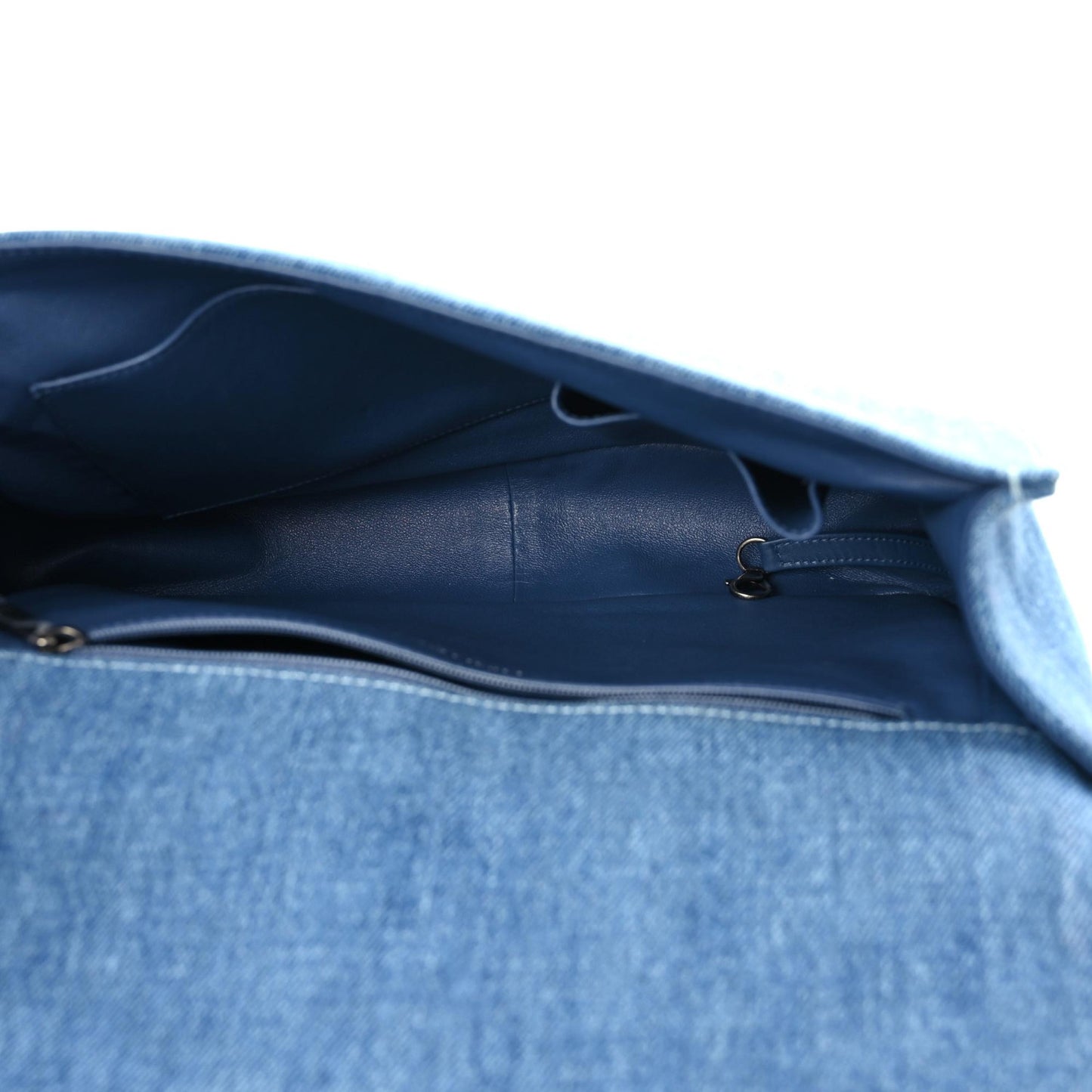 Denim Quilted Large Boy Flap Blue