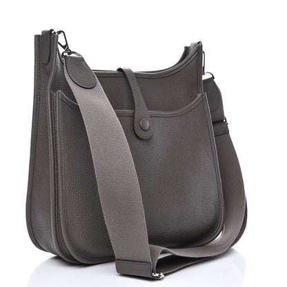 Hermes Taurillon Clemence Evelyne III PM Etain 3 of 12