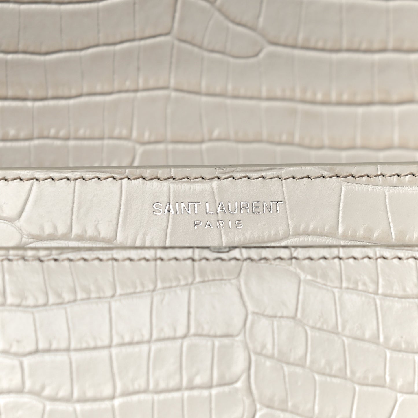 Calfskin Crocodile Embossed Medium Monogram Sunset Blanc Vintage