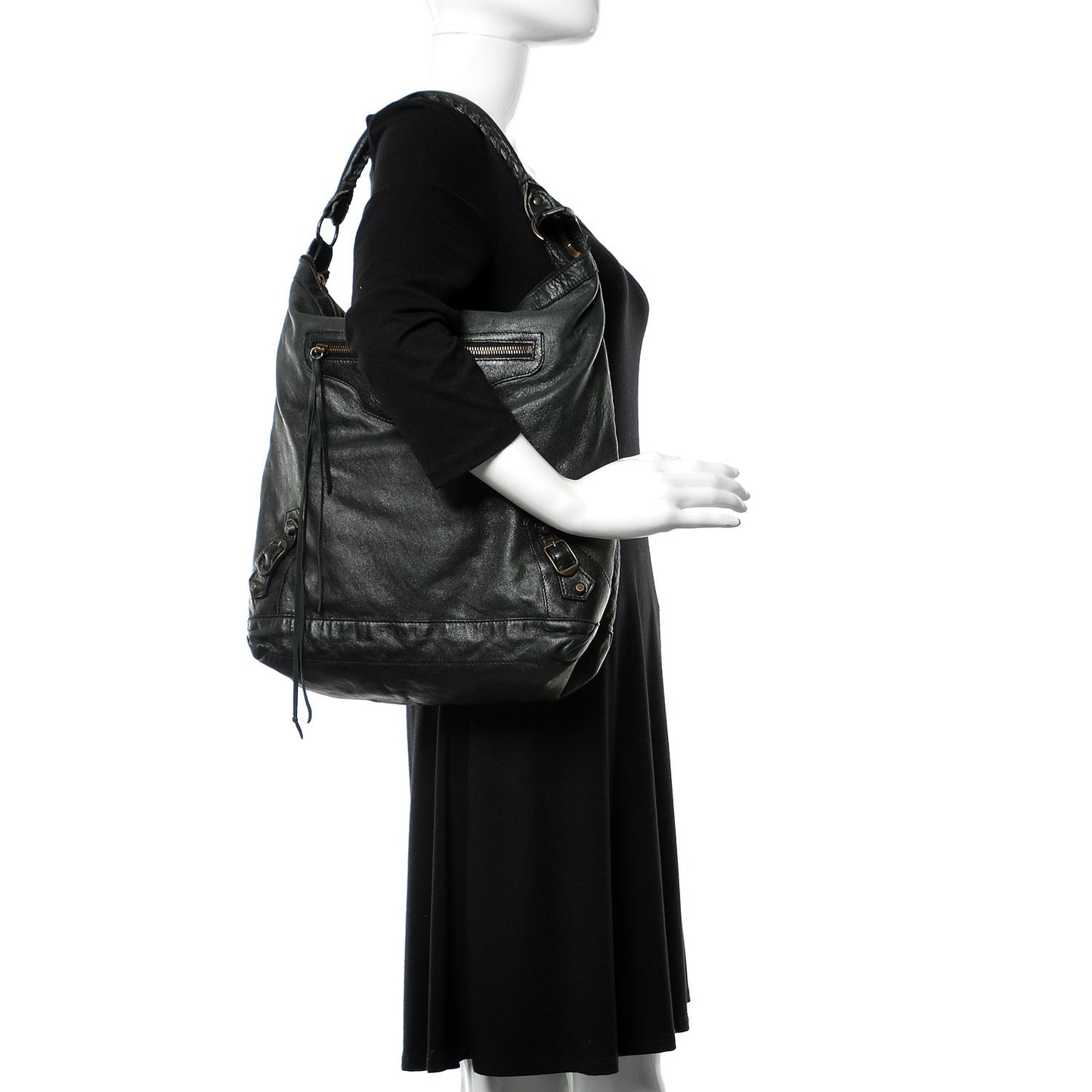 Agneau Classic Hardware Day Hobo Black