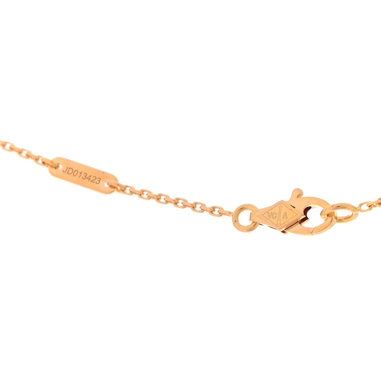 Van Cleef & Arpels 18K Rose Gold Carnelian Sweet Alhambra Pendant Necklace 4 of 6