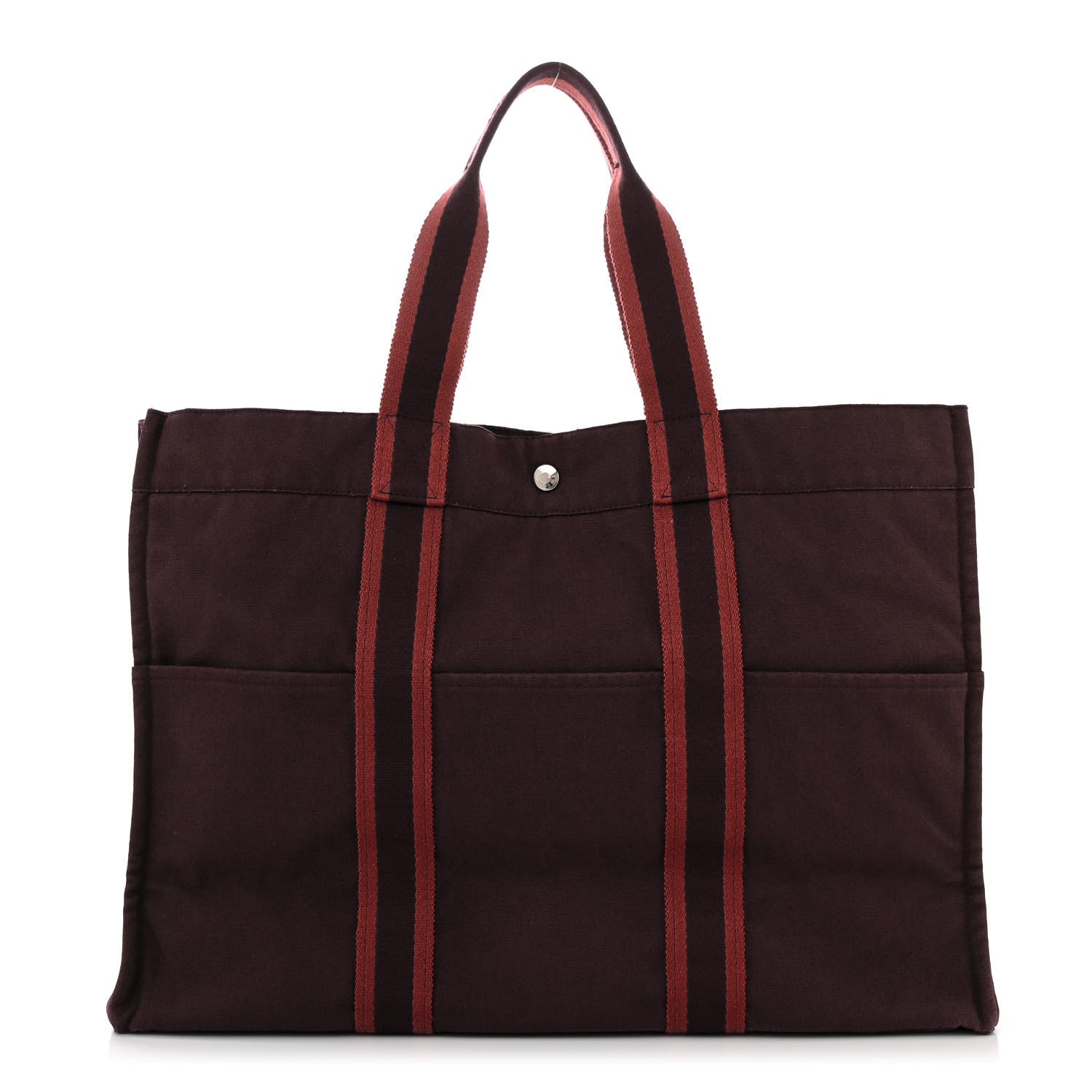 Hermes Canvas Herline GM Tote Maroon 1 of 11