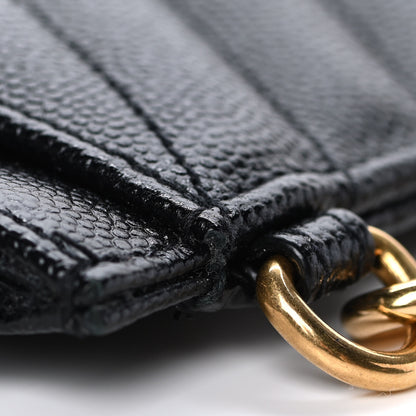 Saint Laurent Grain De Poudre Chevron Monogram Large Bill Pouch Black 12 of 17