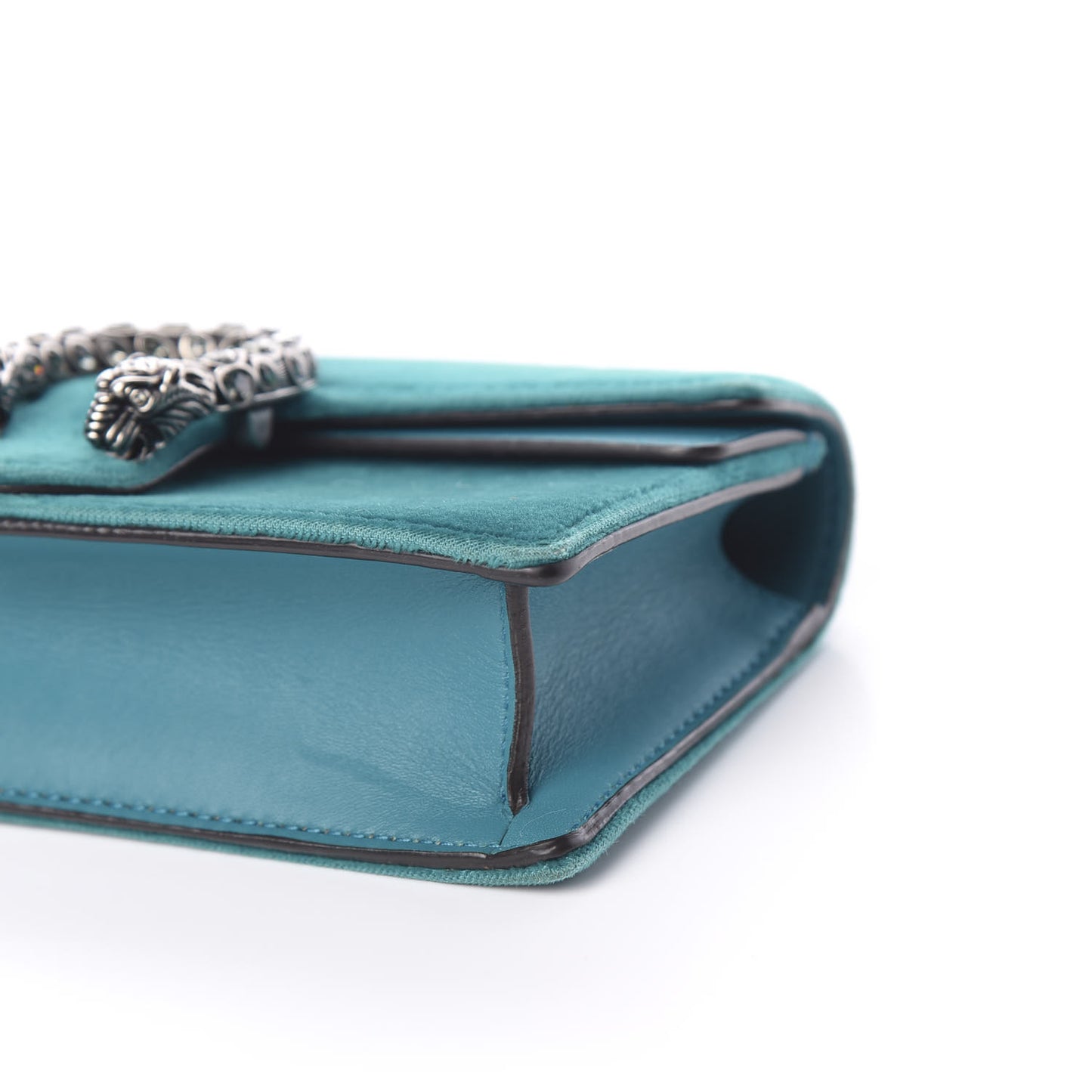 Velvet Super Mini Dionysus Shoulder Bag Pavone Cyan
