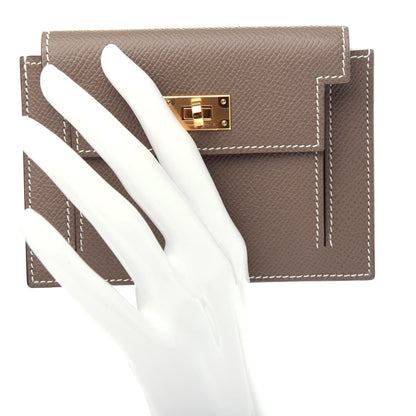 Hermes Epsom Kelly Pocket Compact Wallet Etoupe 2 of 8