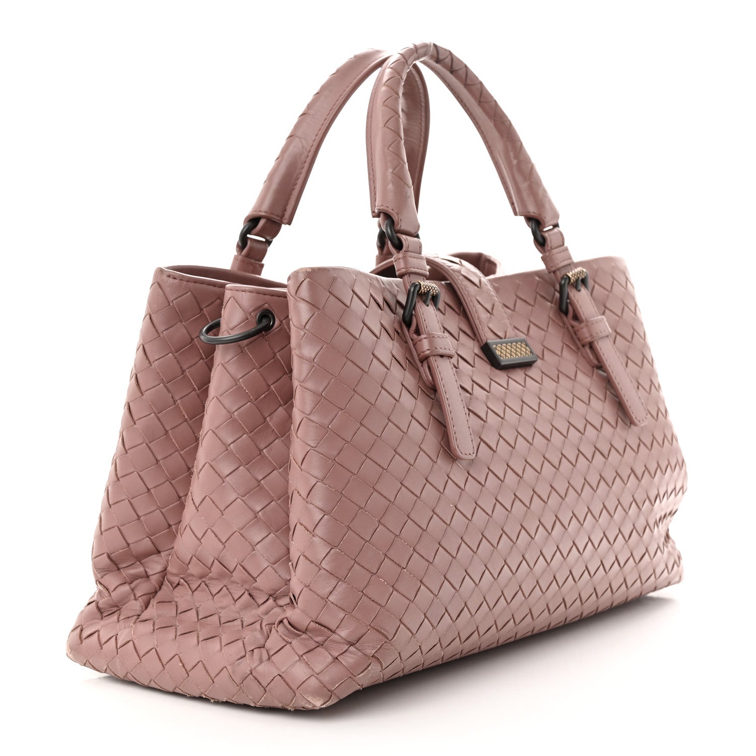 Bottega Veneta Light Calfskin Intrecciato Small Roma Deco Rose 3 of 16