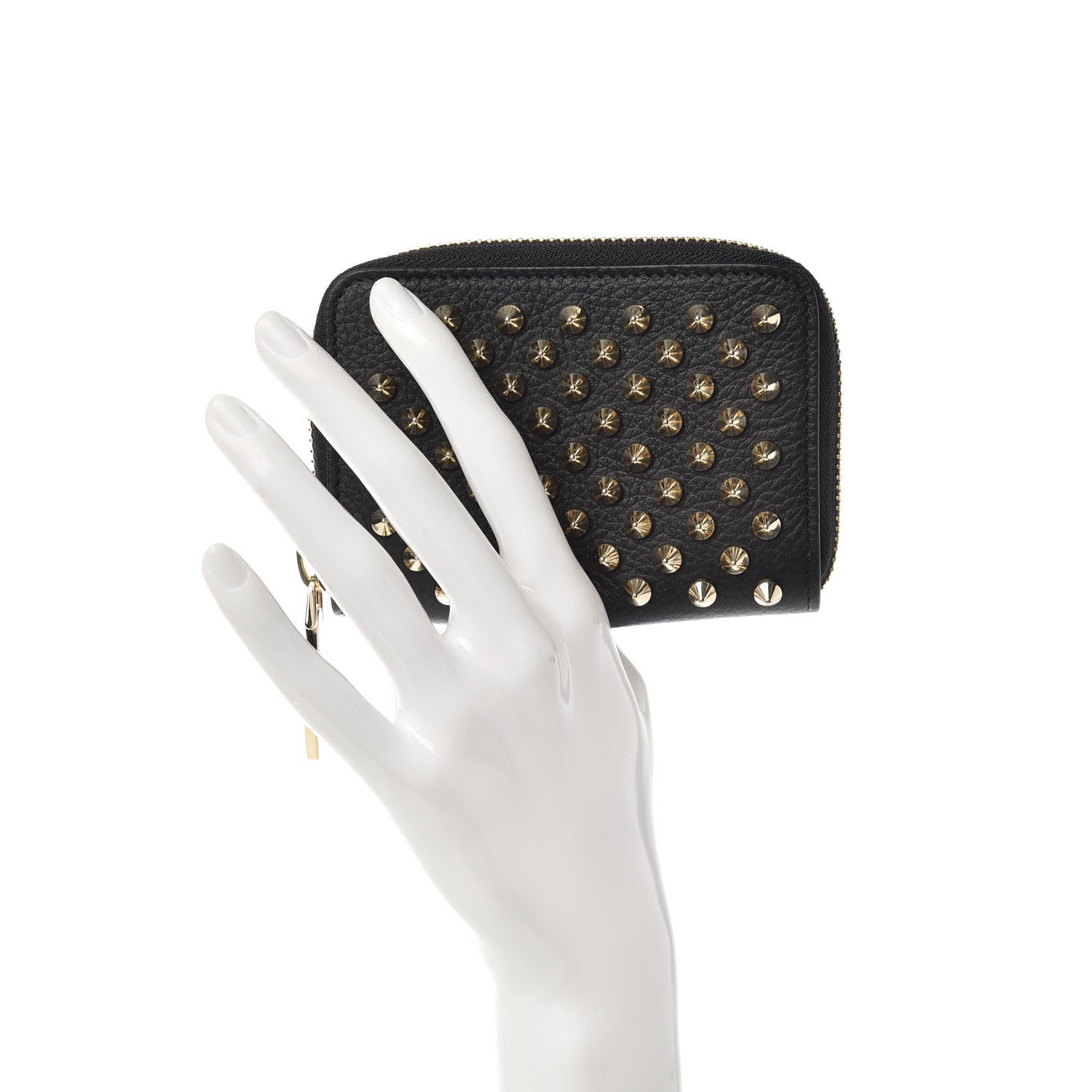 Christian Louboutin Calfksin Spiked Panettone Coin Purse Black 2 of 6