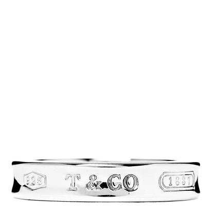 Tiffany Sterling Silver Narrow 1837 Band Ring 47 4.25 1 of 5