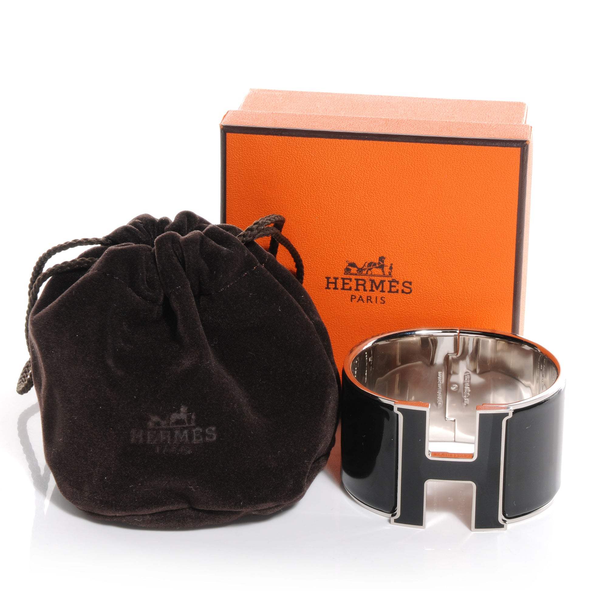 Hermes Palladium Clic Clac H Bracelet Extra Wide PM Black 6 of 6