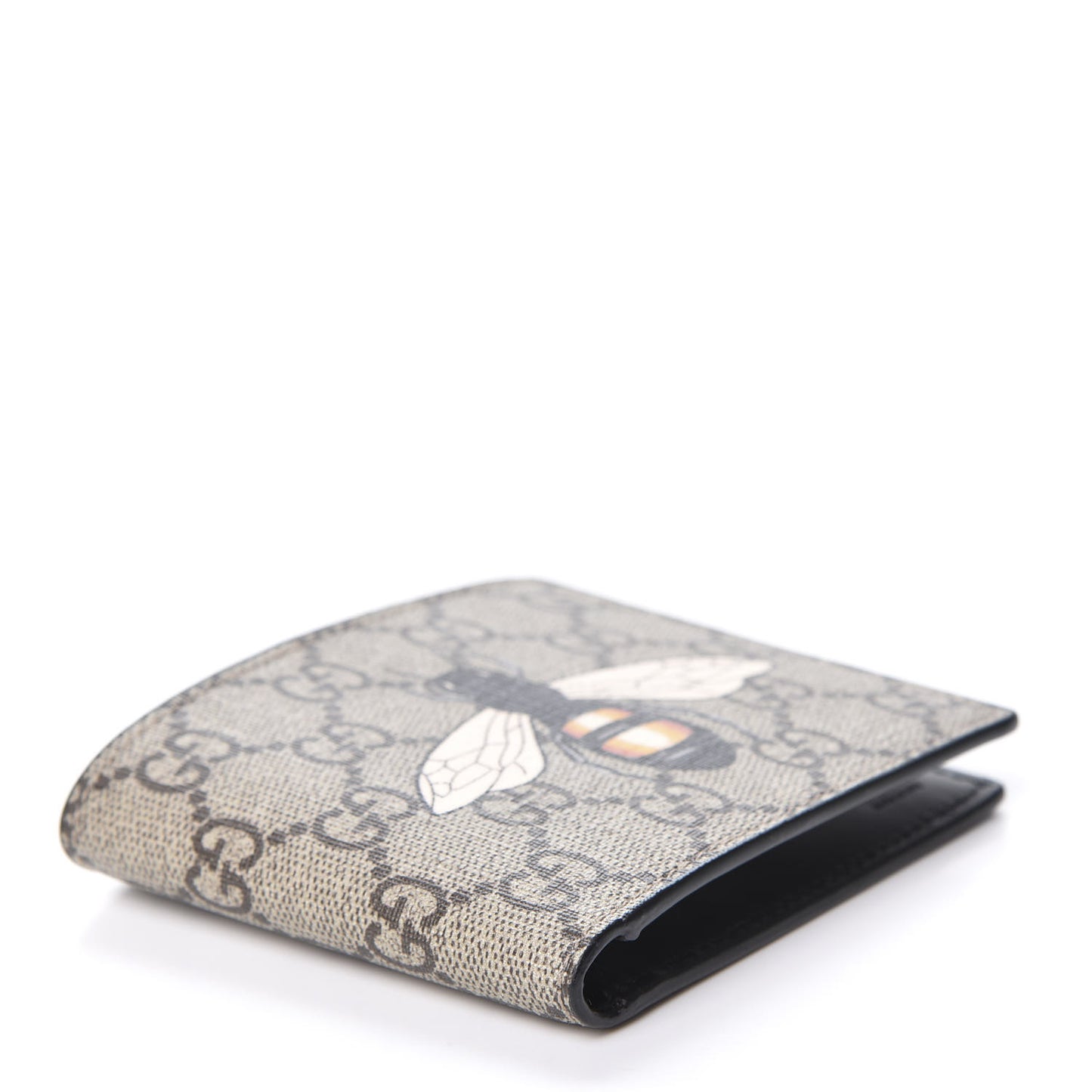 GG Supreme Monogram Bee Nice Bi-Fold Wallet Beige