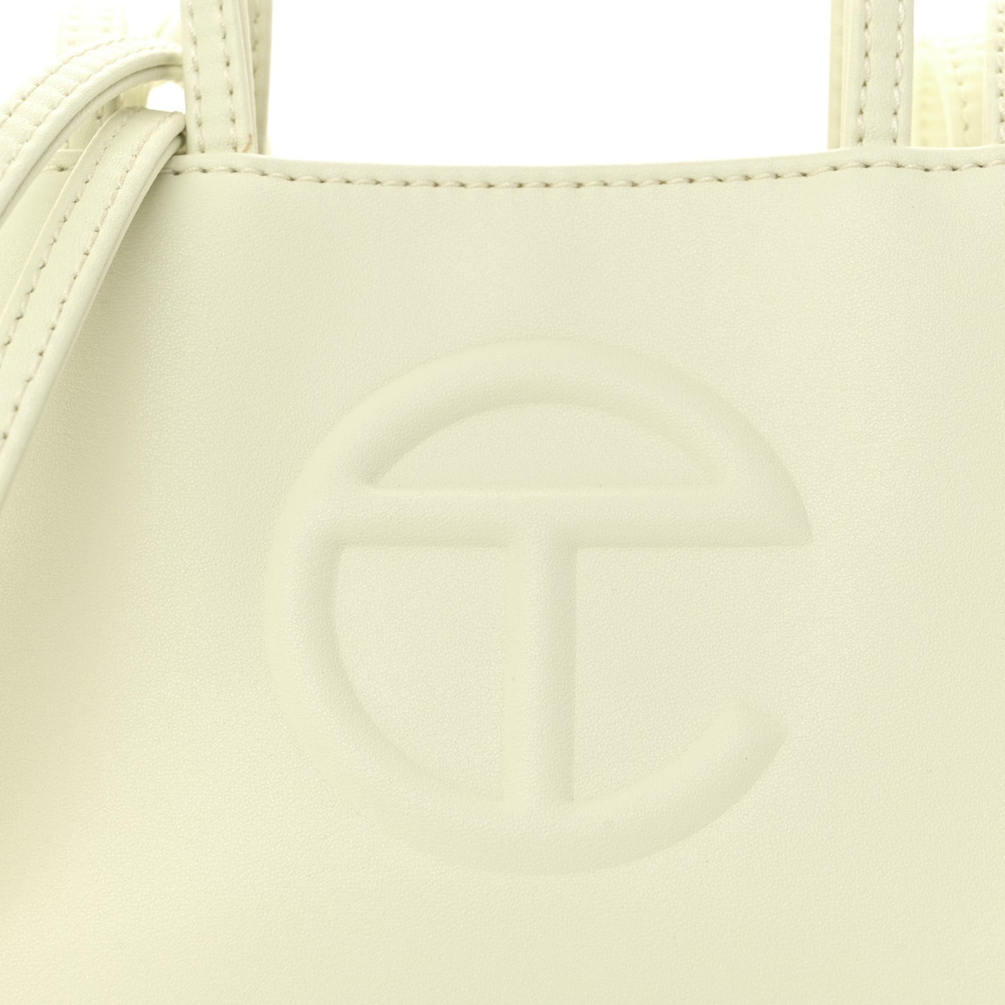 Vegan Leather Small Shopping Bag White