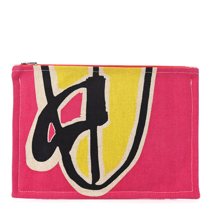 Hermes Toile Flat Waikiki Pouch Pink 1 of 6
