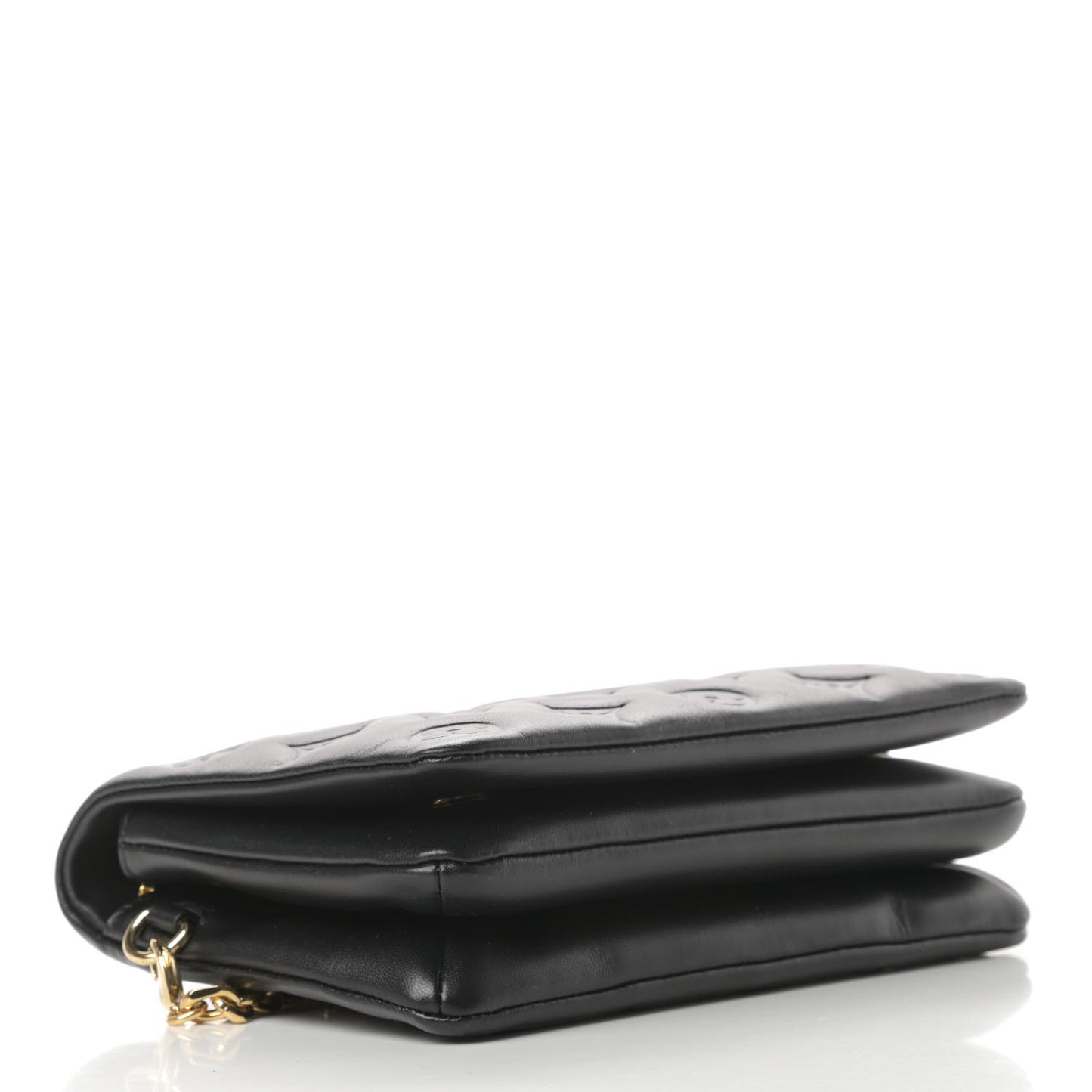 Lambskin Embossed Monogram Pochette Coussin Black