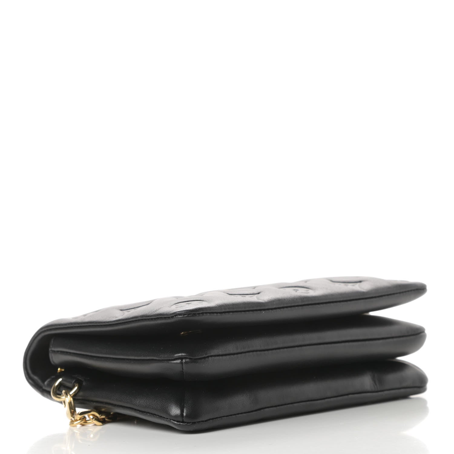 Louis Vuitton Lambskin Embossed Monogram Pochette Coussin Black 4 of 10