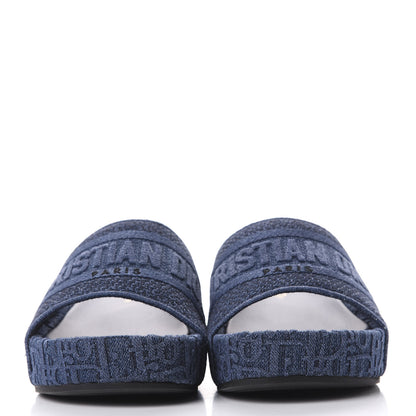 Christian Dior Oblique Denim D-Way Platform Sandal 38 Blue 2 of 11