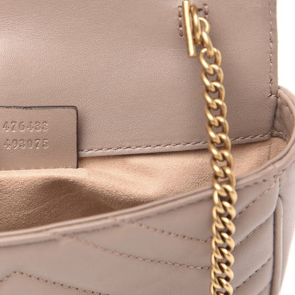 Gucci Calfskin Matelasse Super Mini GG Marmont Shoulder Bag Porcelain Rose 7 of 16