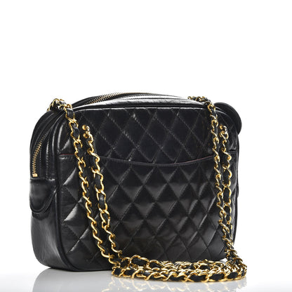 Chanel Lambskin Quilted Camera Case Black 3 of 12