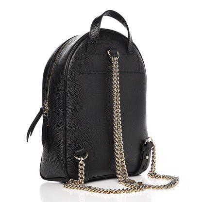 Gucci Pebbled Calfskin Soho Chain Backpack Black 3 of 7