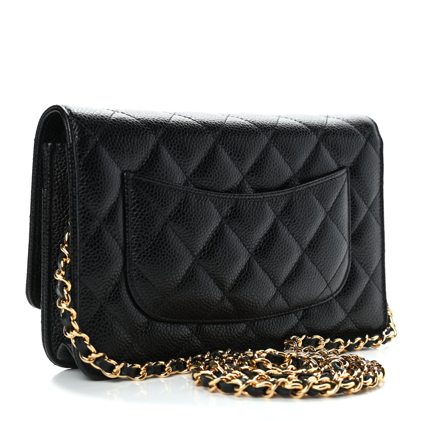 Caviar Quilted Wallet On Chain WOC Black