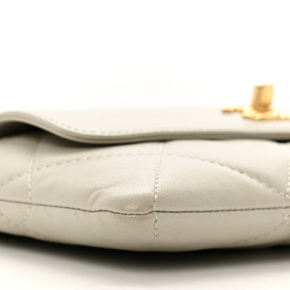 Chanel Lambskin Quilted Clutch Mini Flap Bag Light Grey 9 of 13